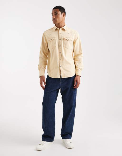 Levi's - Barstow - Chemise en jean standard style western teinte sur pièce - Beige kaki, 2 de 5