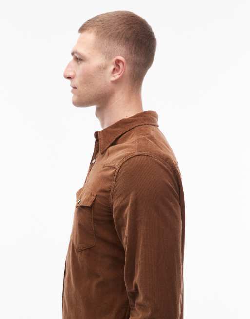 Levi's - Barstow - Chemise style Western coupe classique en velours côtelé - Fauve, 4 de 5