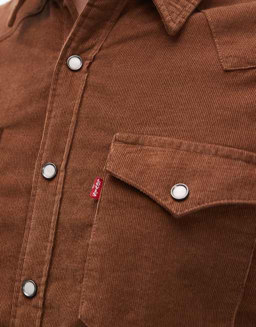 Levi's - Barstow - Chemise style Western coupe classique en velours côtelé - Fauve, 5 de 5