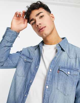 Levi's - Barstow - Denim overhemd met zakken in lichtblauw | ASOS