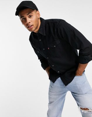 Levi's barstow denim shirt in black with pockets