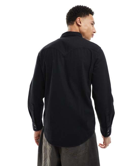 Levi's barstow denim shirt in black with pockets ASOS
