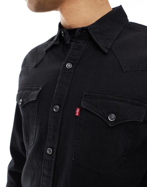 Levi's barstow denim shirt in black with pockets, 4 of 4