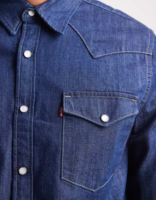 Levi's – Barstow – Mörktvättad jeansskjorta i cowboystil och standard fit, 5 av 5
