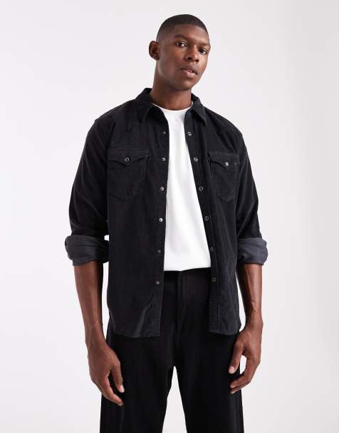 Levi's – Barstow – Svart manchesterskjorta i cowboystil med standardpassform - view 1