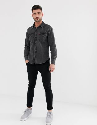 levis black western shirt