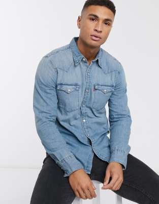 levi's barstow western shirt blue