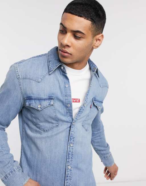 Denim Western Shirt in Slim Fit