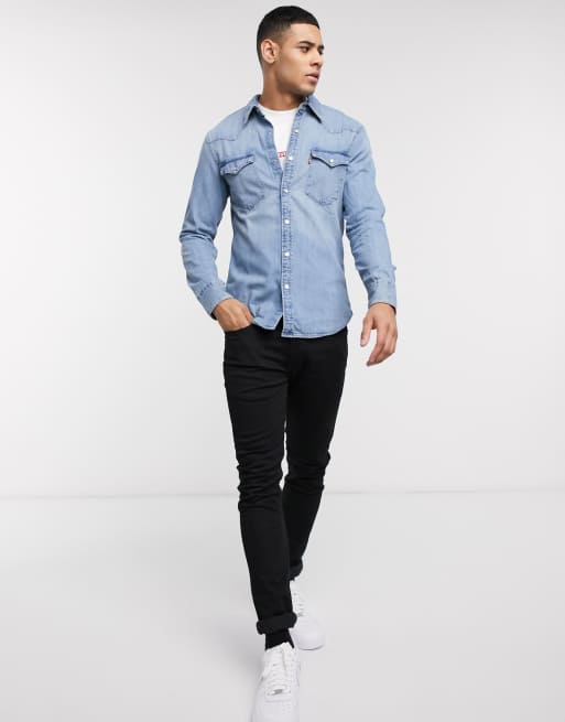 Barstow Western Denim Shirt - Medium Wash