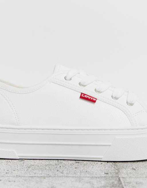 Levi s Baskets plateforme et lacets imitation cuir Blanc