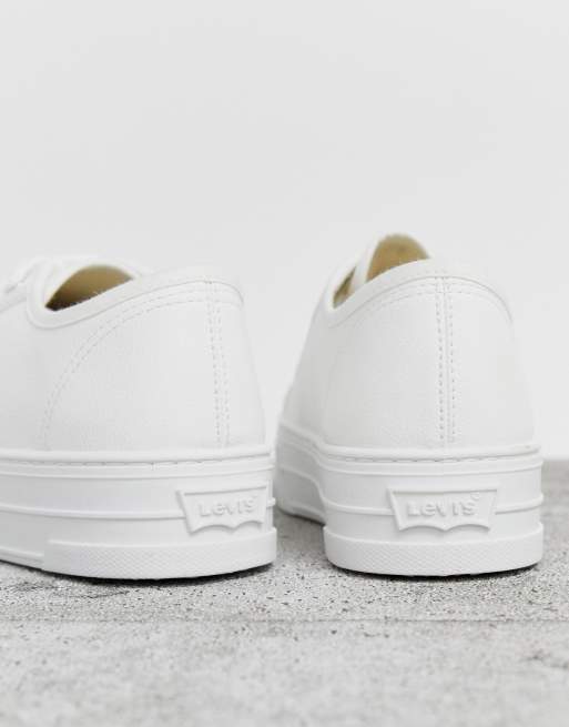 Levi s Baskets plateforme et lacets imitation cuir Blanc