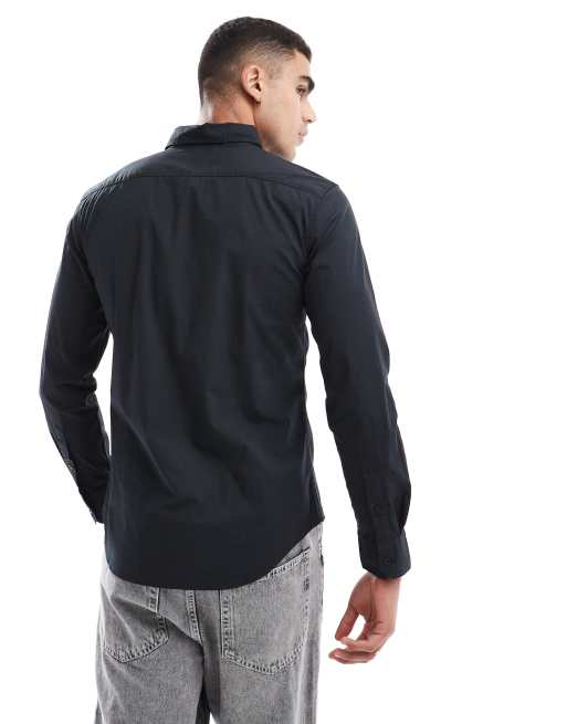 Levi's - Battery - Camicia slim con logo batwing nera in popeline, 4 di 4