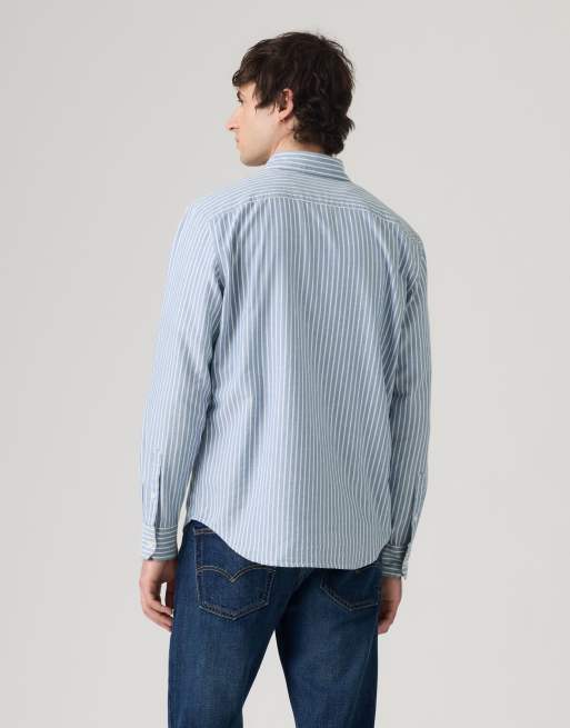 Levi's – Battery Housemark – Klassisches Hemd in Hellblau, 2 von 4