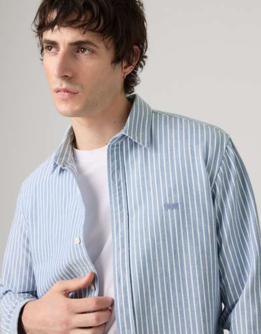 Levi's – Battery Housemark – Klassisches Hemd in Hellblau, 4 von 4