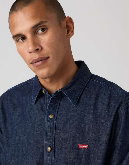 Levi's Battery housemark standard shirt in blue, 3 of 4