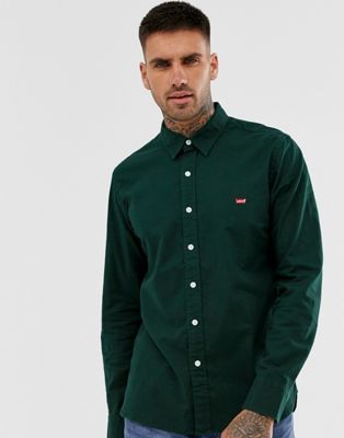 Levi's - Battery - Overhemd met klein vleermuislogo in groen