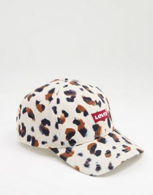 Levi's batwing logo baseball cap in leopard print