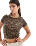 [Levi's] Levi's batwing logo cheetah print t-shirt in brown S brown