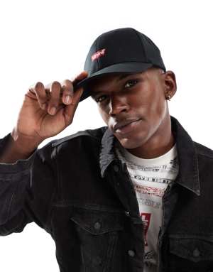 Levis batwing logo flexfit baseball cap in black