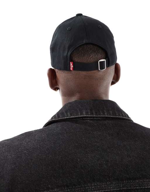 Levi's batwing logo flexfit baseball cap in black, 3 of 3