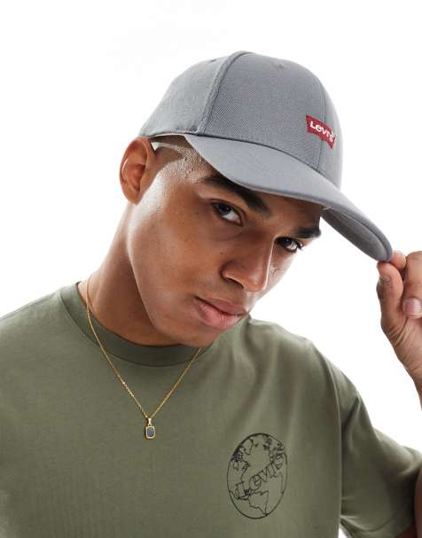 Levi's batwing logo flexfit baseball cap in charcoal - view 1