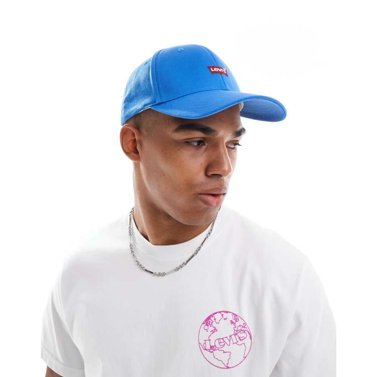 Levi's batwing logo flexfit baseball cap in mid blue | ASOS