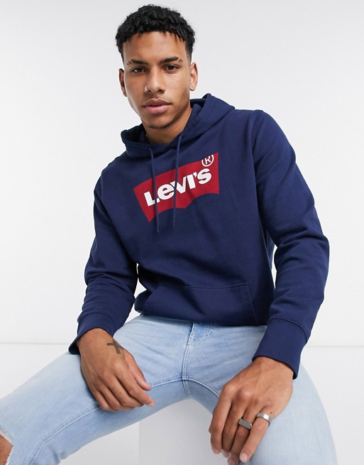 Levi's batwing logo hoodie in blue