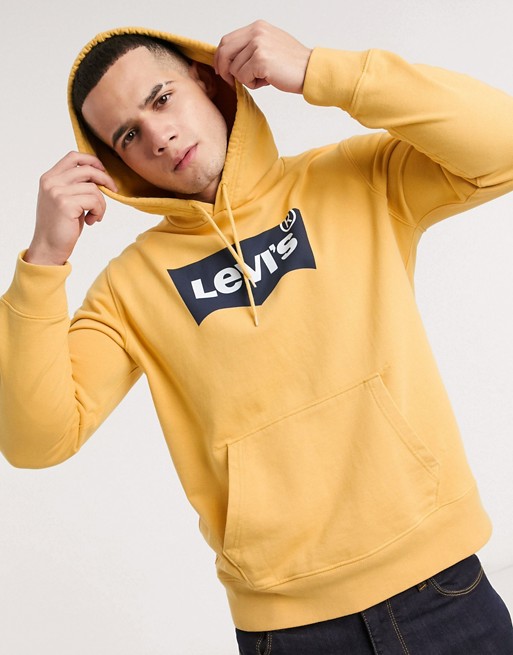 Levi's batwing logo hoodie in yellow