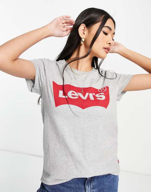 Levi's batwing logo perfect t-shirt in grey | ASOS