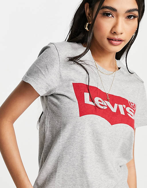 Levi's batwing logo perfect t-shirt in grey | ASOS