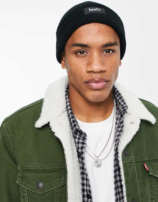 Levi's beanie in black with reflective logo | ASOS