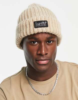 Levi's beanie in cream with small logo | ASOS