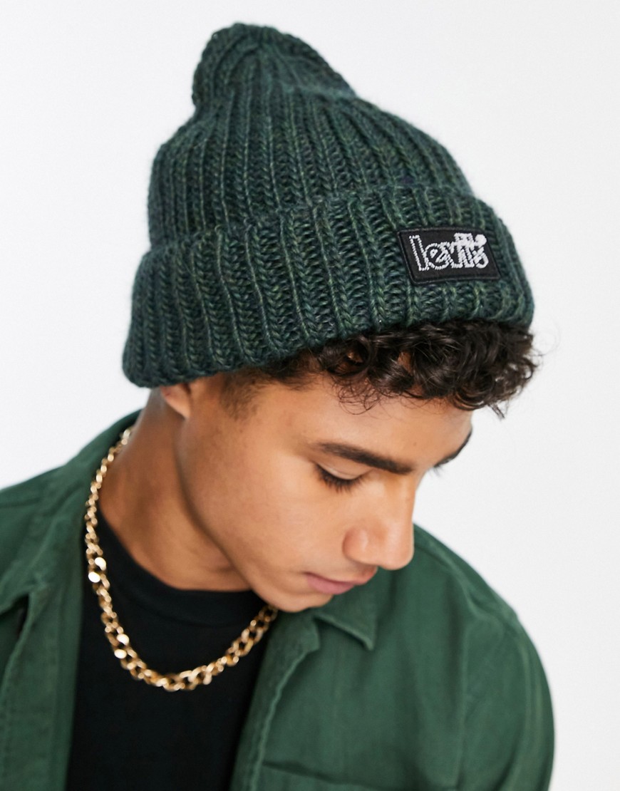 levi's beanie in green with small logo