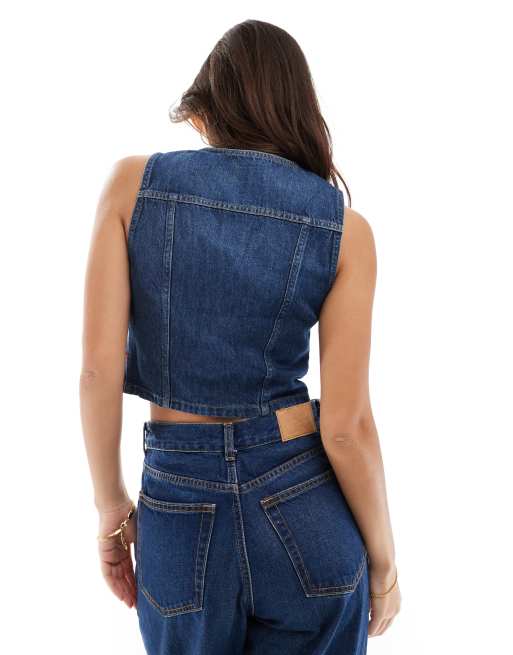 Levi's Bella denim corset vest in blue | ASOS