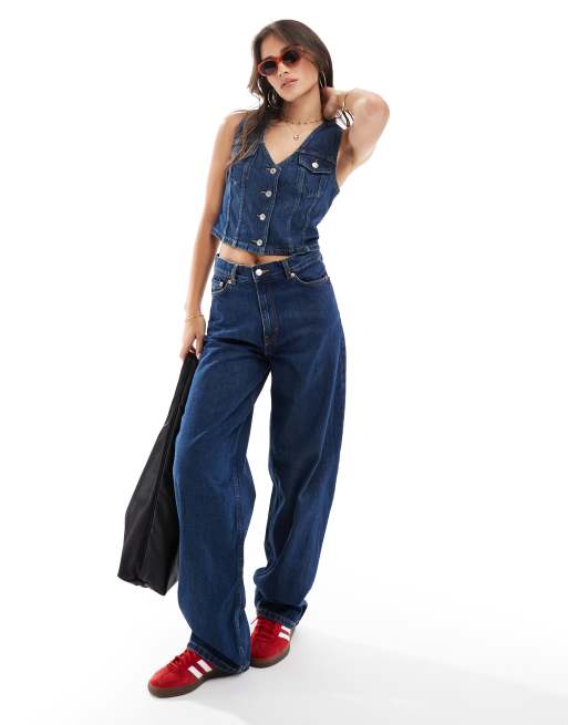 Veste En Jean Sans Manches Lee Pour Femme - Taille FR 38/M - Bleu - Occasion Très Bon état