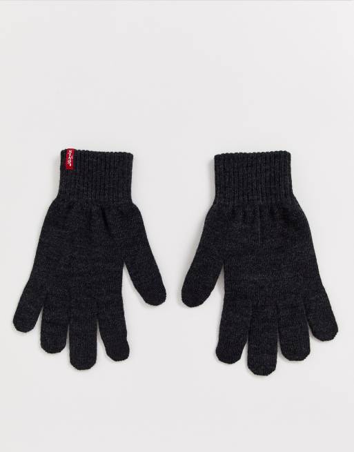 Levi's Ben touchscreen gloves in dark grey ASOS