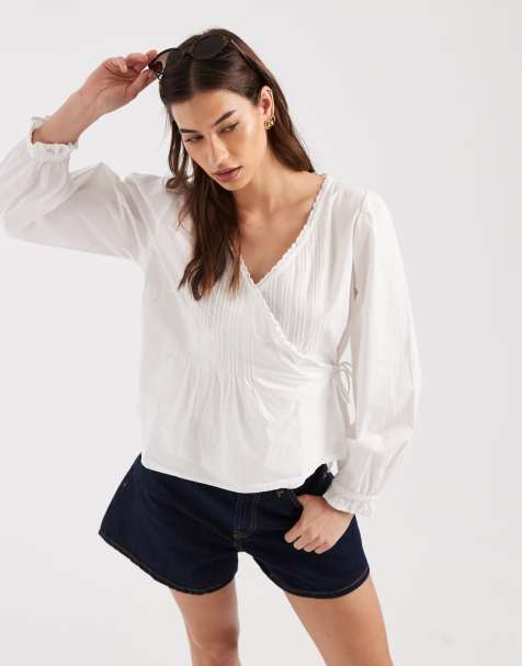 Levi's – Biała kopertowa bluzka w stylu boho - view 1