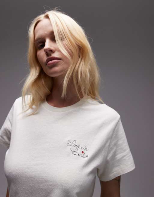 Levi's – Biały klasyczny T-shirt z grafiką