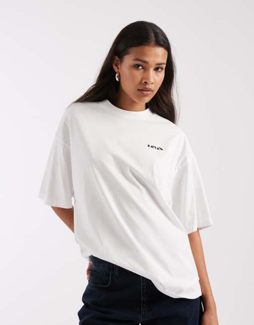 Levi's biały oversize T-shirt z nadrukiem graficznym na plecach, 2 z 4