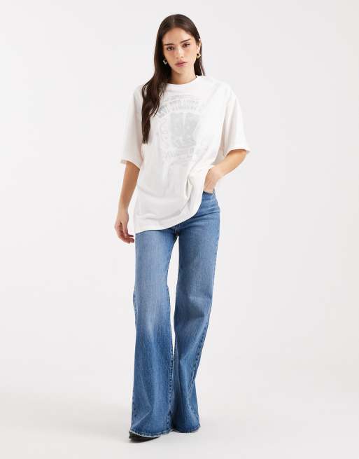 Levi's biały oversize T-shirt z nadrukiem graficznym, 2 z 4
