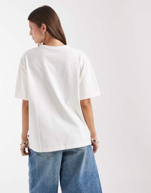 Levi's biały oversize T-shirt z nadrukiem graficznym, 4 z 4