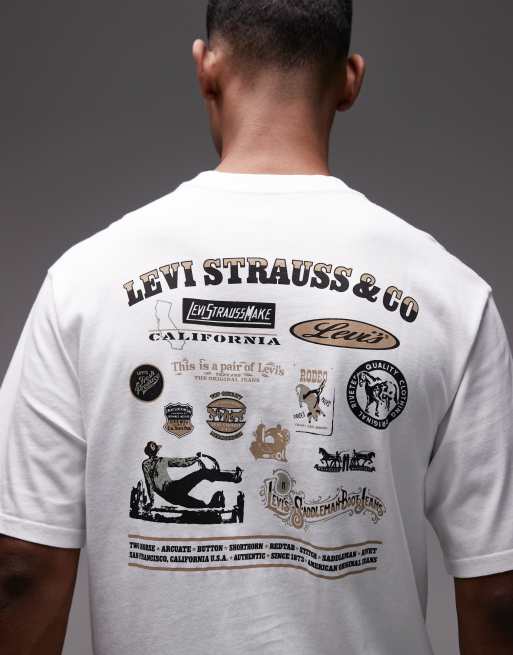 Levi's – Biały T-shirt typu worker z grafiką, 5 z 5