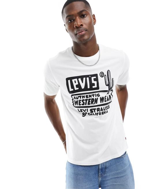 Levi's – Biały T-shirt z logo i nadrukiem kaktusa, 3 z 4