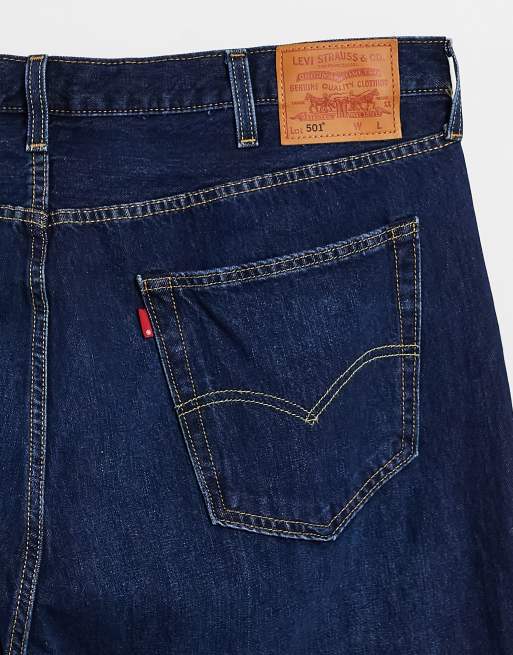 Levi's Big & Tall – 501 Original – Jeans In Normaler Passform Mit Geknöpftem  Hosenschlitz In Dunkler Sponge-St-Waschung | Asos