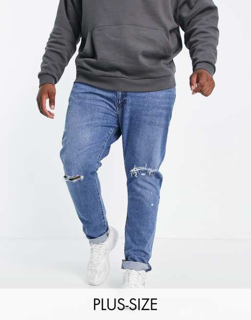 Levi's Big & Tall 512 slim taper light blue with distressing