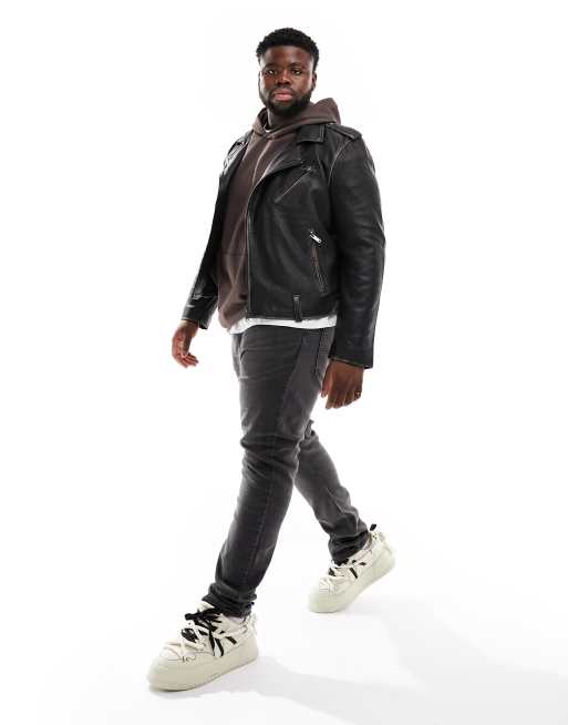 Levi's Big & Tall - 512 - Smalle tapered jeans i sort vask 
