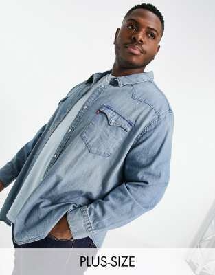 levi's light blue denim shirt