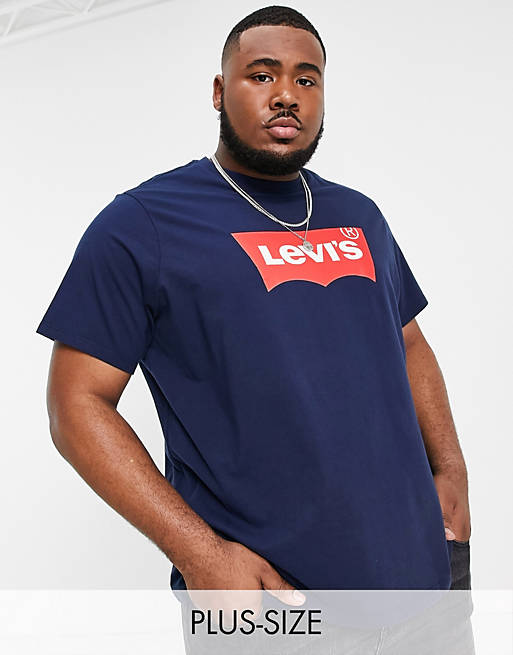 Levi's Big & Tall batwing logo t-shirt in navy