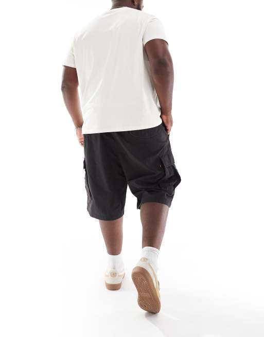 Levi's Big Tall carrier cargo pocket canvas shorts in black ASOS