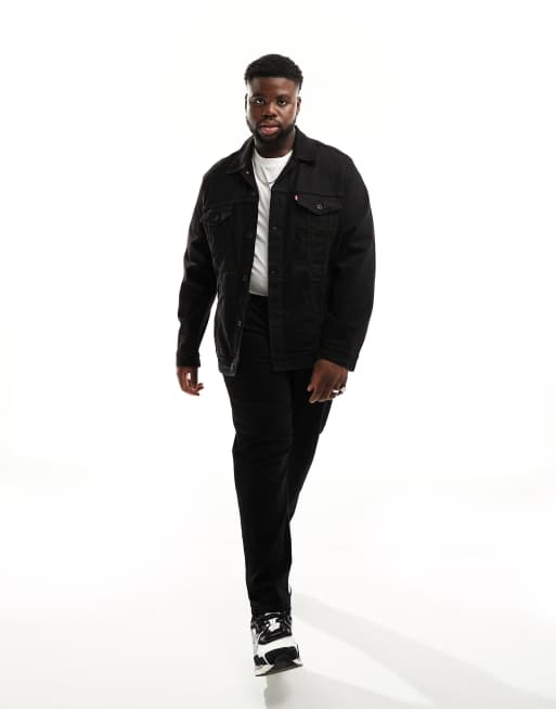 Levi s Big Tall denim trucker jacket in black rinse